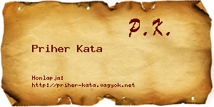 Priher Kata névjegykártya